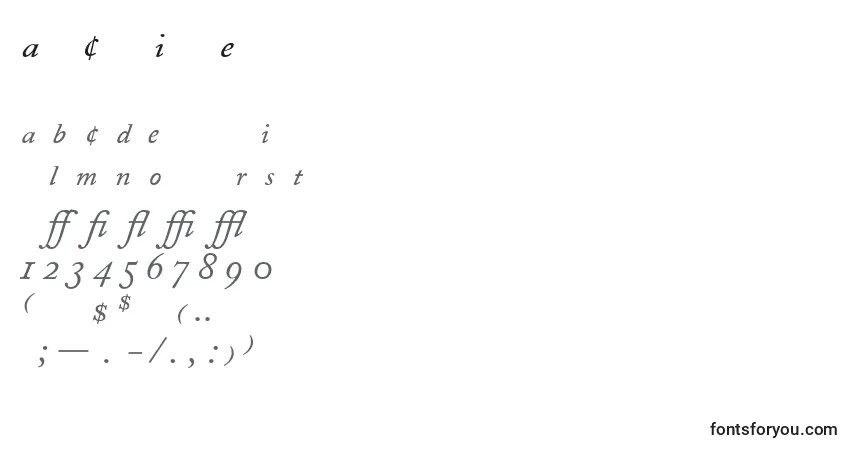 Czcionka AdobeCaslonItalicExpert – alfabet, cyfry, specjalne znaki