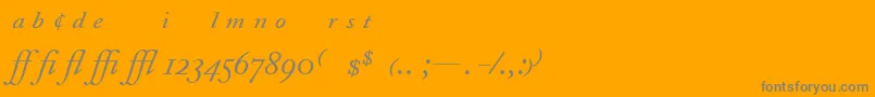 AdobeCaslonItalicExpert-fontti – harmaat kirjasimet oranssilla taustalla