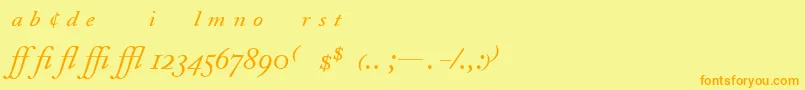 fuente AdobeCaslonItalicExpert – Fuentes Naranjas Sobre Fondo Amarillo