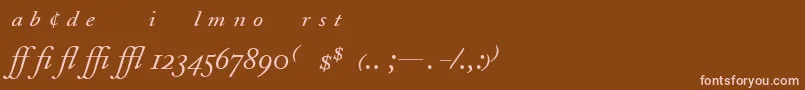 Шрифт AdobeCaslonItalicExpert – розовые шрифты на коричневом фоне