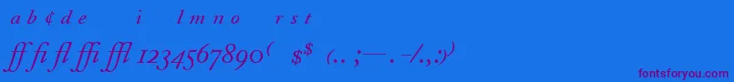 AdobeCaslonItalicExpert-fontti – violetit fontit sinisellä taustalla