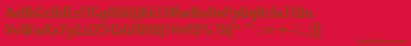 Czcionka LennoxmditcTt – brązowe czcionki na czerwonym tle