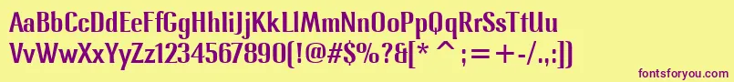 LennoxmditcTt Font – Purple Fonts on Yellow Background