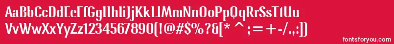 フォントLennoxmditcTt – 赤い背景に白い文字