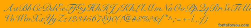 Lisätietoja R791ScriptRegular-fontista R791ScriptRegular-fontti – siniset fontit oranssilla taustalla