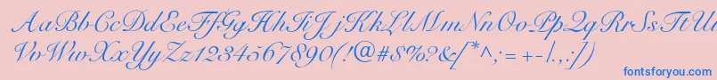 Więcej informacji o czcionce R791ScriptRegular Czcionka R791ScriptRegular – niebieskie czcionki na różowym tle