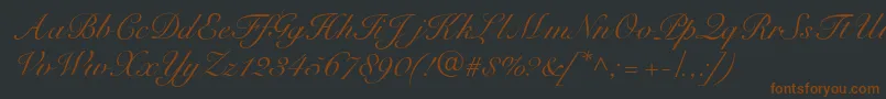 Шрифт R791ScriptRegular – коричневые шрифты на чёрном фоне
