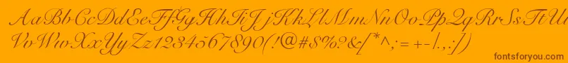 Więcej informacji o czcionce R791ScriptRegular Czcionka R791ScriptRegular – brązowe czcionki na pomarańczowym tle