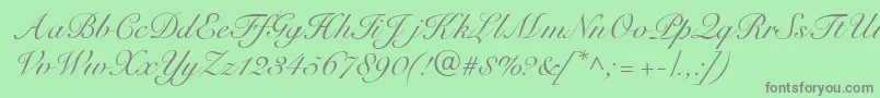 Lisätietoja R791ScriptRegular-fontista R791ScriptRegular-fontti – harmaat kirjasimet vihreällä taustalla