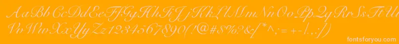 Czcionka R791ScriptRegular – różowe czcionki na pomarańczowym tle