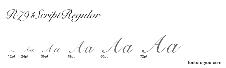 R791ScriptRegular Font Sizes