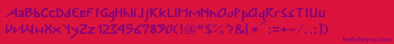 InkabodWd Font – Purple Fonts on Red Background