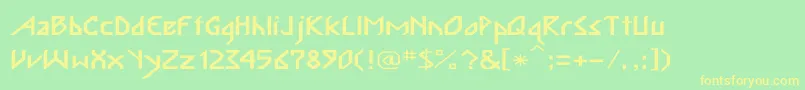 InkabodWd Font – Yellow Fonts on Green Background