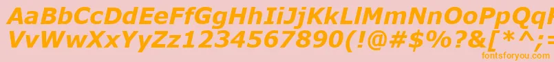 Verdanaz-Schriftart – Orangefarbene Schriften auf rosa Hintergrund