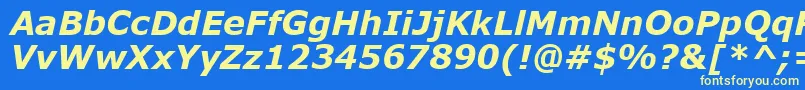 Verdanaz Font – Yellow Fonts on Blue Background