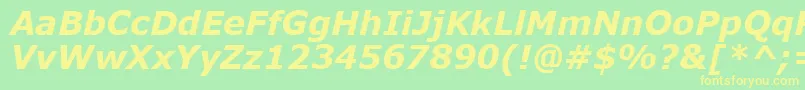 Verdanaz Font – Yellow Fonts on Green Background