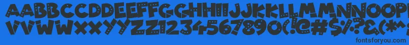 PatchyRobots Font – Black Fonts on Blue Background