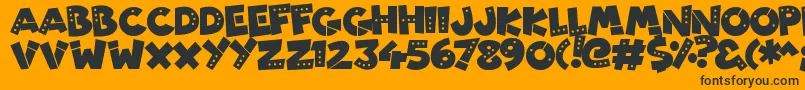 PatchyRobots-fontti – mustat fontit oranssilla taustalla