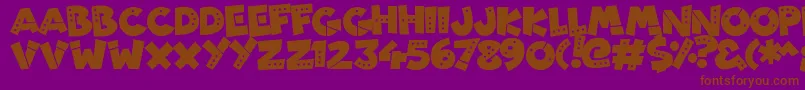 PatchyRobots-Schriftart – Braune Schriften auf violettem Hintergrund