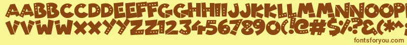 PatchyRobots Font – Brown Fonts on Yellow Background