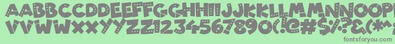 フォントPatchyRobots – 緑の背景に灰色の文字