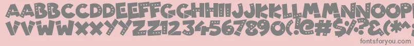 PatchyRobots-fontti – harmaat kirjasimet vaaleanpunaisella taustalla