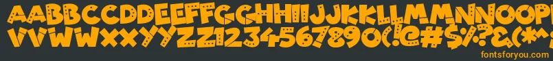 フォントPatchyRobots – 黒い背景にオレンジの文字