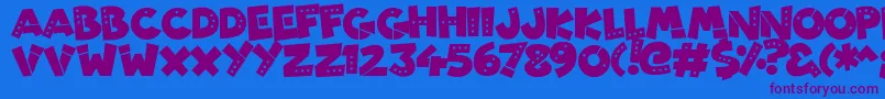 Шрифт PatchyRobots – фиолетовые шрифты на синем фоне
