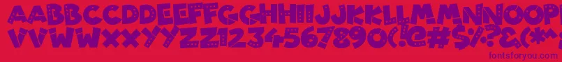 PatchyRobots-Schriftart – Violette Schriften auf rotem Hintergrund