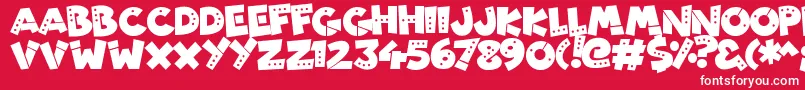PatchyRobots Font – White Fonts on Red Background