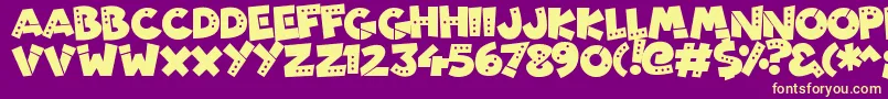 PatchyRobots-fontti – keltaiset fontit violetilla taustalla
