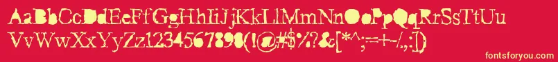 Pudmsf Font – Yellow Fonts on Red Background