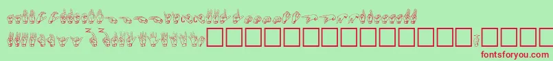 フォントGa – 赤い文字の緑の背景