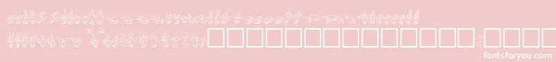 Ga-Schriftart – Weiße Schriften auf rosa Hintergrund