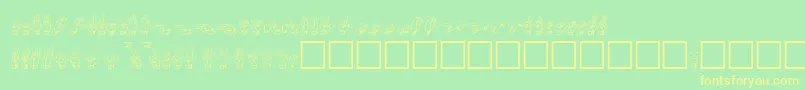 Ga Font – Yellow Fonts on Green Background