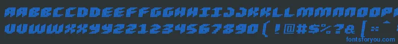 Loud Noise Skew Font – Blue Fonts on Black Background