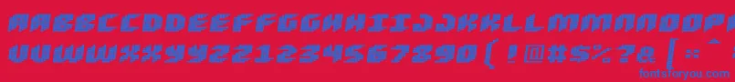 Loud Noise Skew Font – Blue Fonts on Red Background