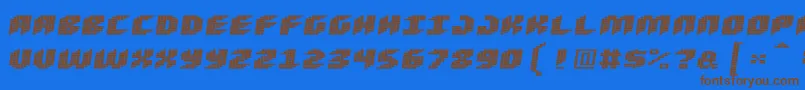 Loud Noise Skew Font – Brown Fonts on Blue Background