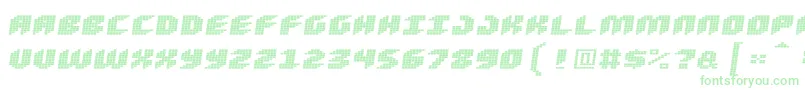 Więcej informacji o czcionce Loud Noise Skew Czcionka Loud Noise Skew – zielone czcionki