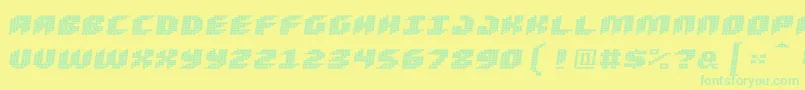 Loud Noise Skew Font – Green Fonts on Yellow Background
