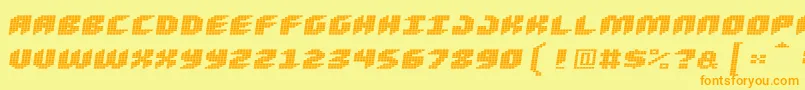 Loud Noise Skew Font – Orange Fonts on Yellow Background