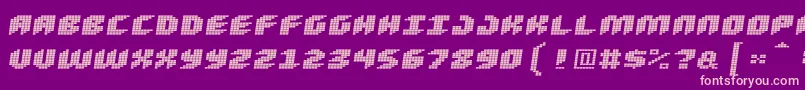 Loud Noise Skew Font – Pink Fonts on Purple Background