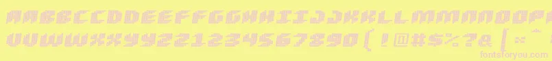 Loud Noise Skew Font – Pink Fonts on Yellow Background