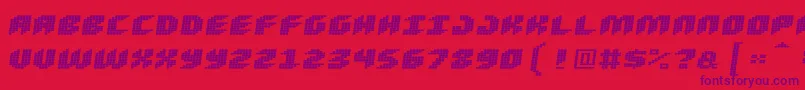 Loud Noise Skew Font – Purple Fonts on Red Background