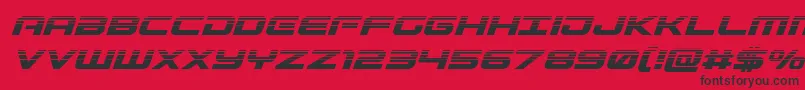 Шрифт Gunshiphalfital – чёрные шрифты на красном фоне
