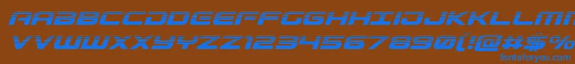 Gunshiphalfital Font – Blue Fonts on Brown Background