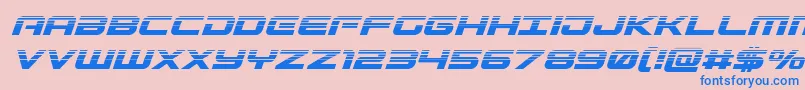 Gunshiphalfital Font – Blue Fonts on Pink Background