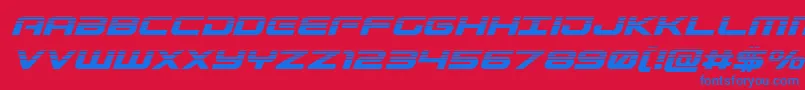 フォントGunshiphalfital – 赤い背景に青い文字