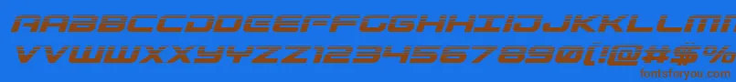 Gunshiphalfital Font – Brown Fonts on Blue Background