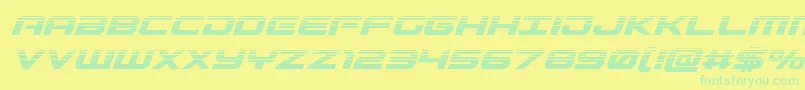 Gunshiphalfital Font – Green Fonts on Yellow Background